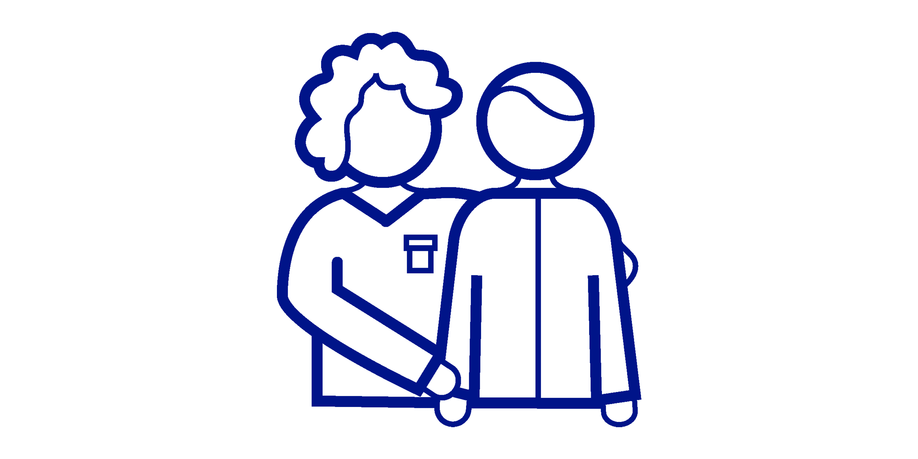 Sjuksköterska och patient håller om varandra